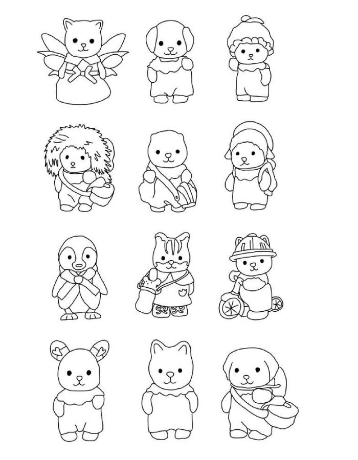 Calico Critters Template Coloring Page