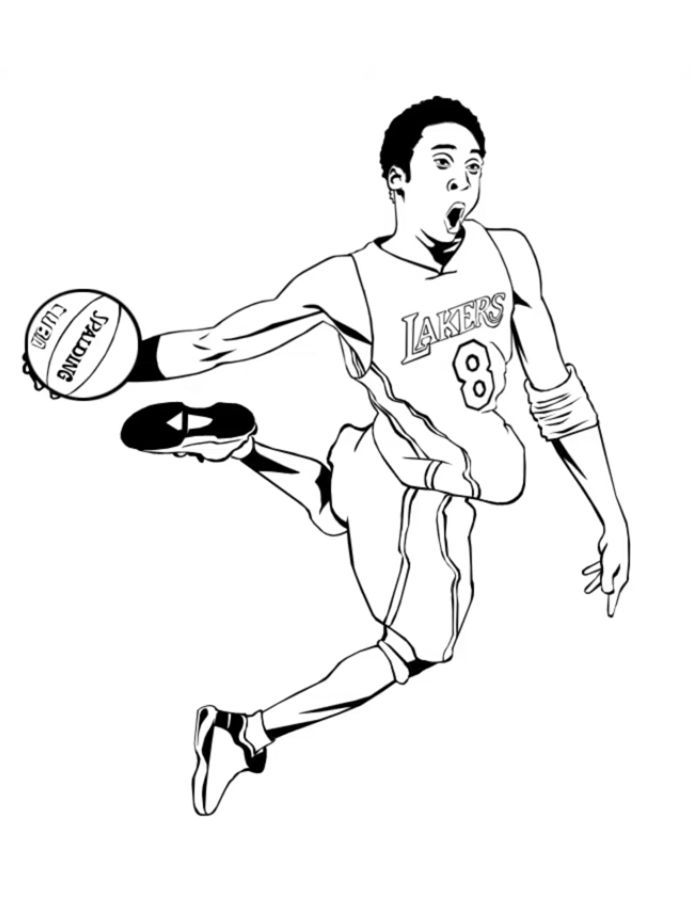 Kobe Bryant La Lakers Coloring Page