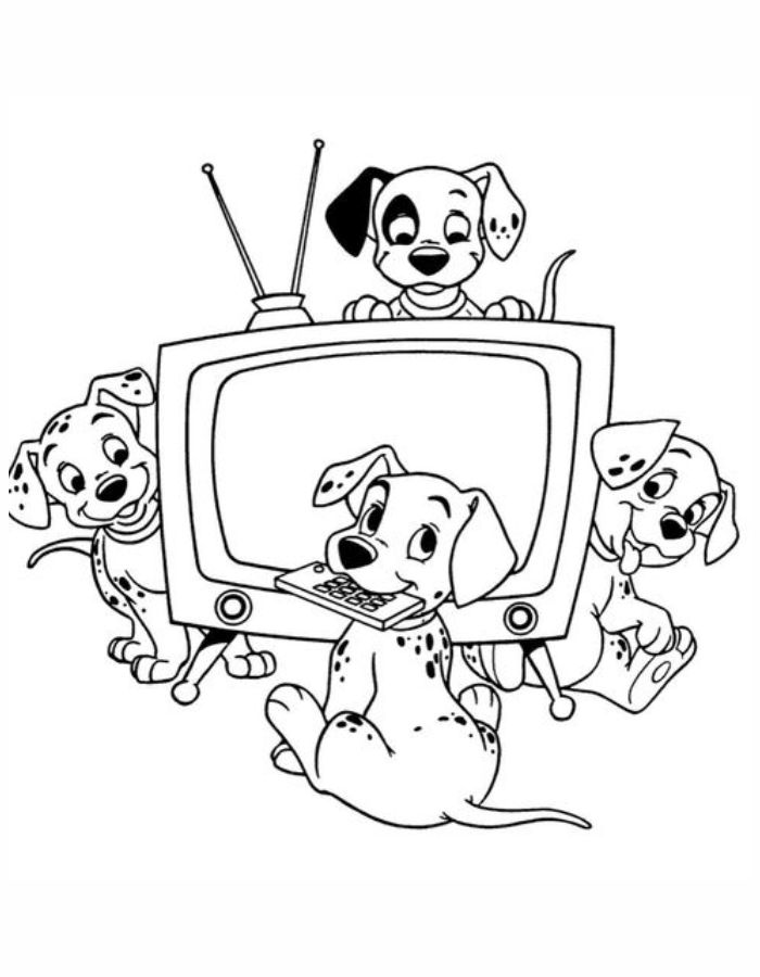 101 Dalmatians Cartoon Coloring Page