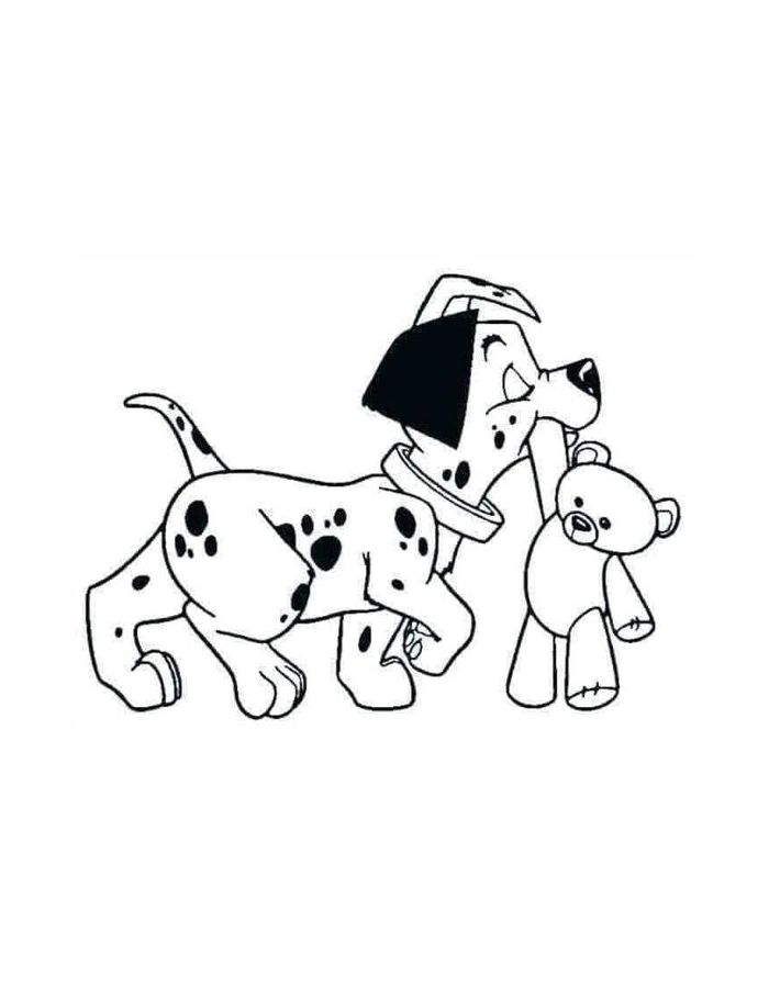 101 Dalmatians Line Art Coloring Page