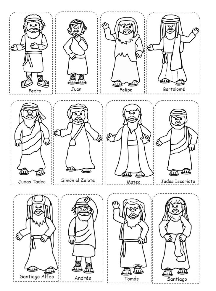 12 Disciples Activity Sheets Coloring Page Print