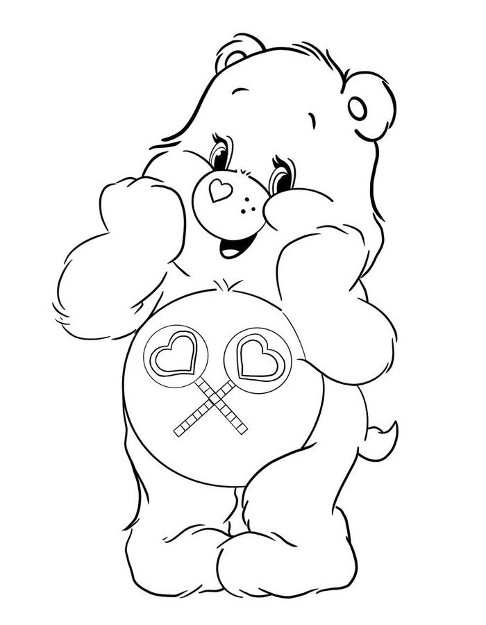 1980's Care Bears Coloring Page