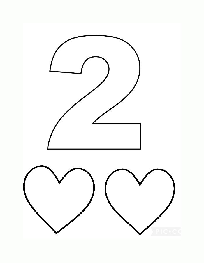 2 Heart Shape Coloring Page