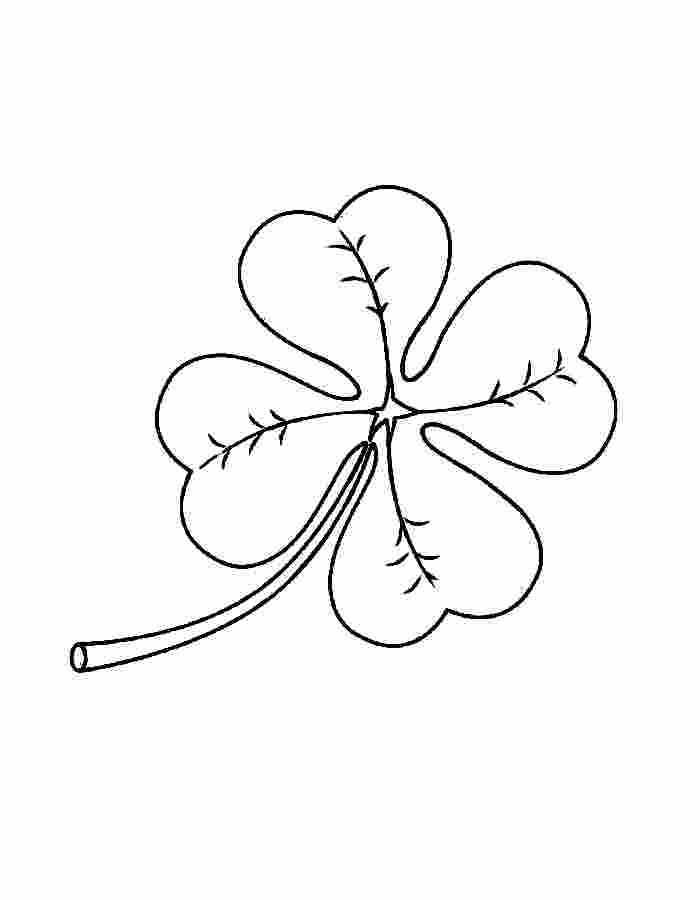 4 Leaf Clover Printable Line Art Coloring Page