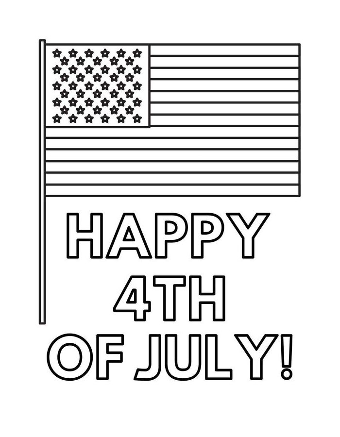 4th Of July American Flag Coloring Page