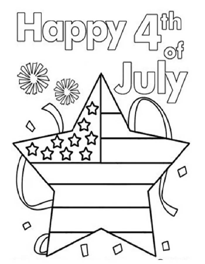 Free & Easy To Print Happy 4th Of July Coloring Page