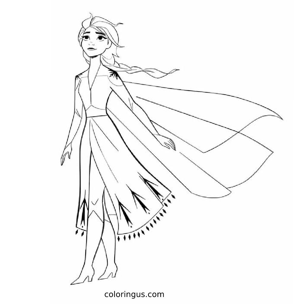 Elsa standing in the wind