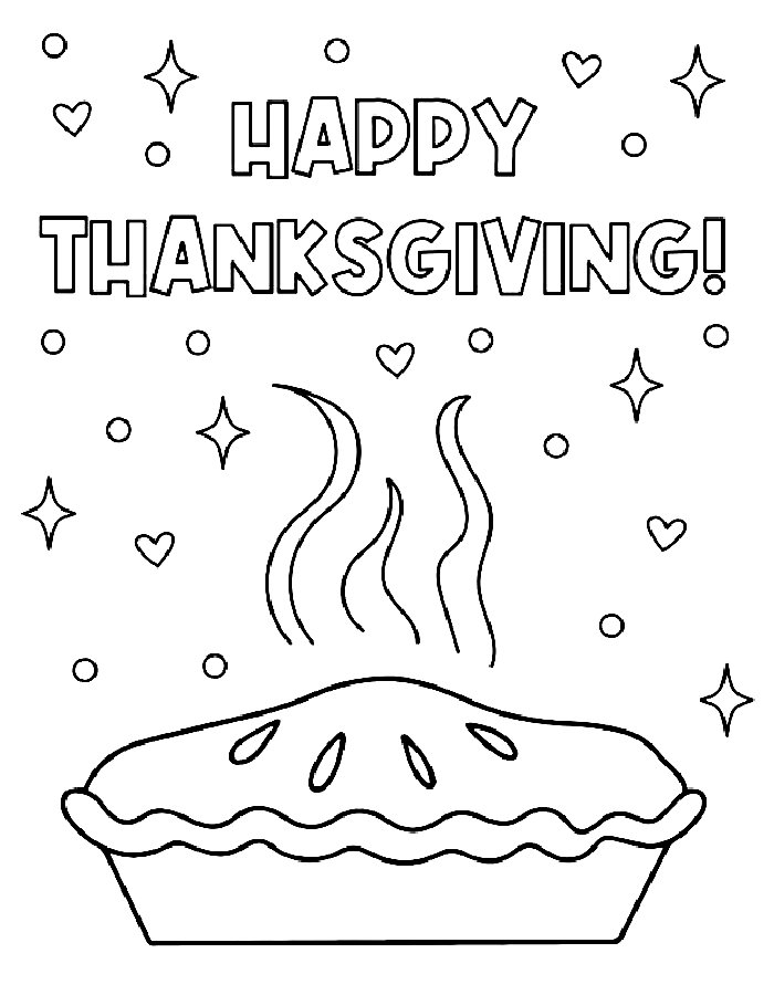 Happy Thanksgiving Line Art Pdf For Kids