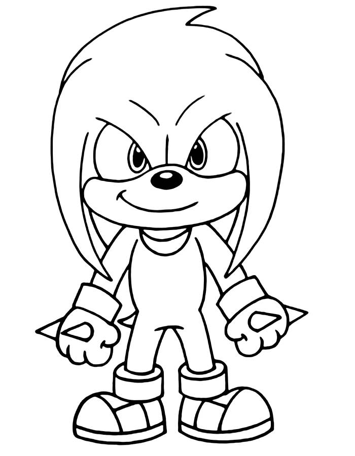 Knuckles Drawing Coloring Page