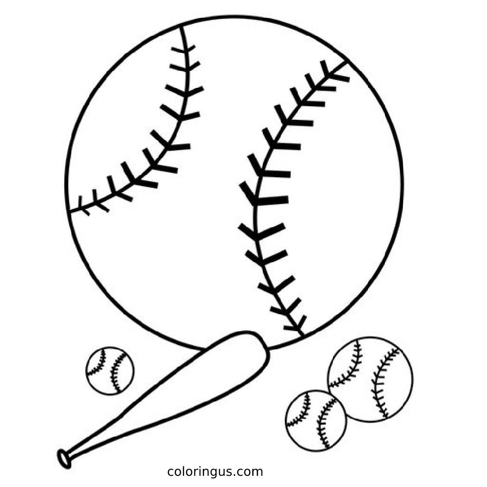 Softball Coloring Page