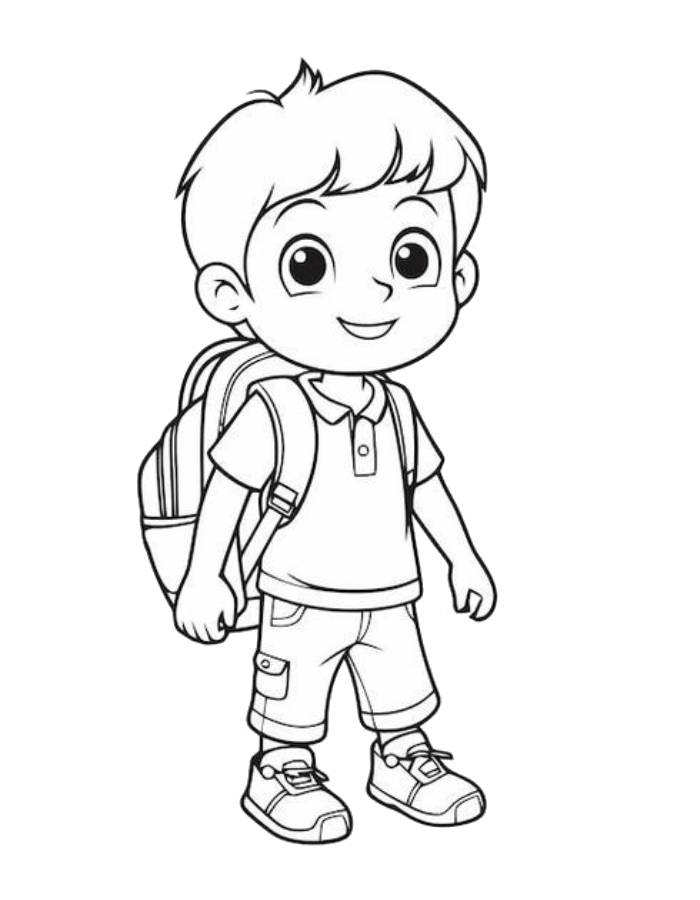 A Boy Going To School