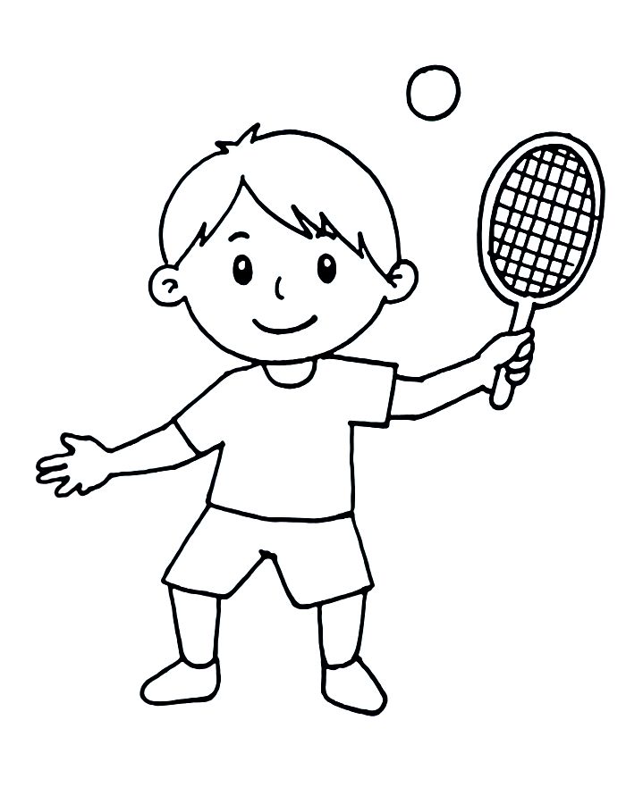 A Boy Playing Tennis