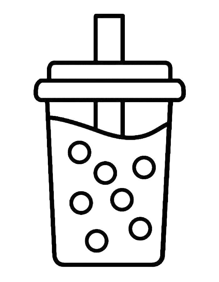 A Cute Bubble Tea Coloring Page