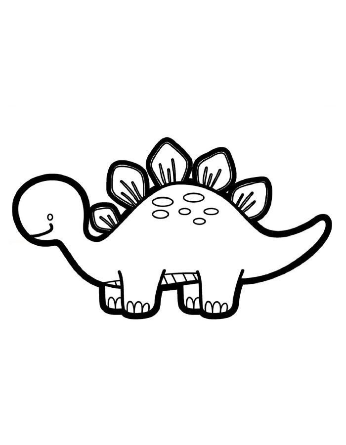 A Cute Dinosaur Stegosaurus Coloring Page