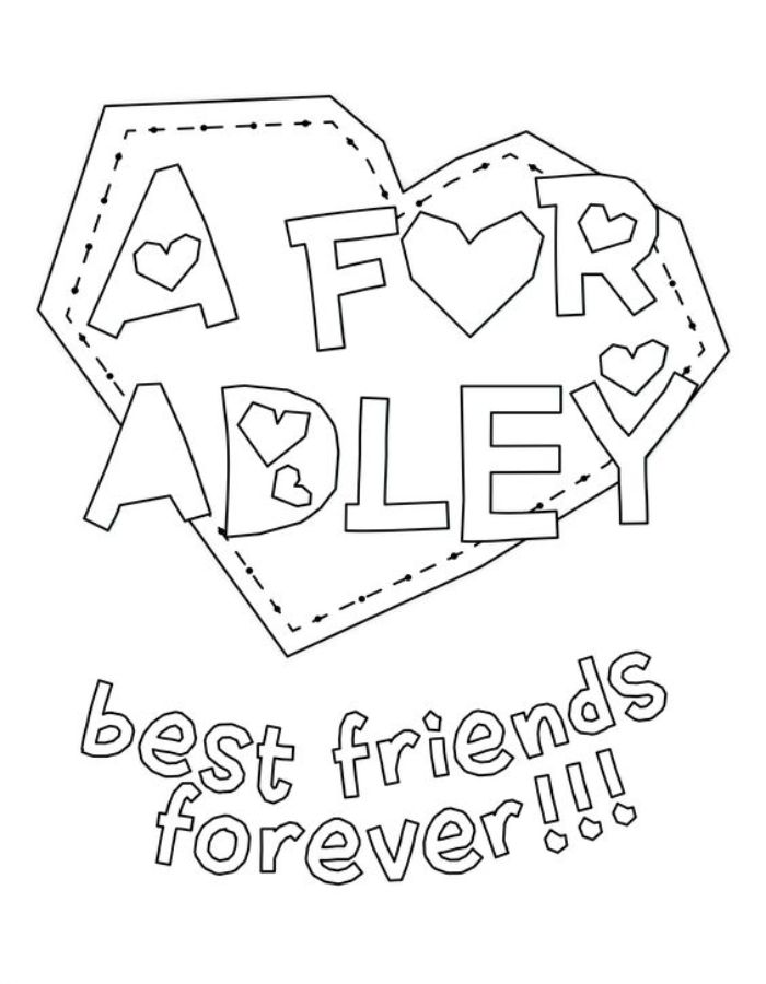 A For Abley Best Friends Forever Coloring Page