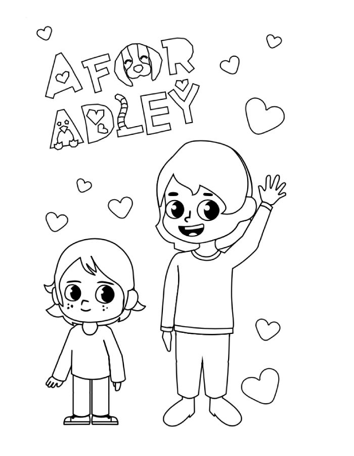 A for adley Coloring Pages - Free Printable Sheets