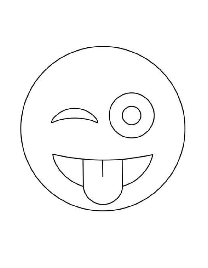 A Playful Smile And Tongue Sticking Out Coloring Page