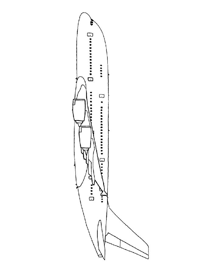 Airbus A380 Airplane Coloring Page