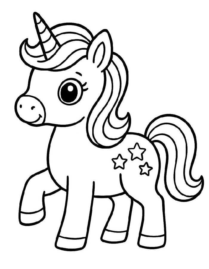 Adorable Unicorn Your Kid Will Love Coloring Page