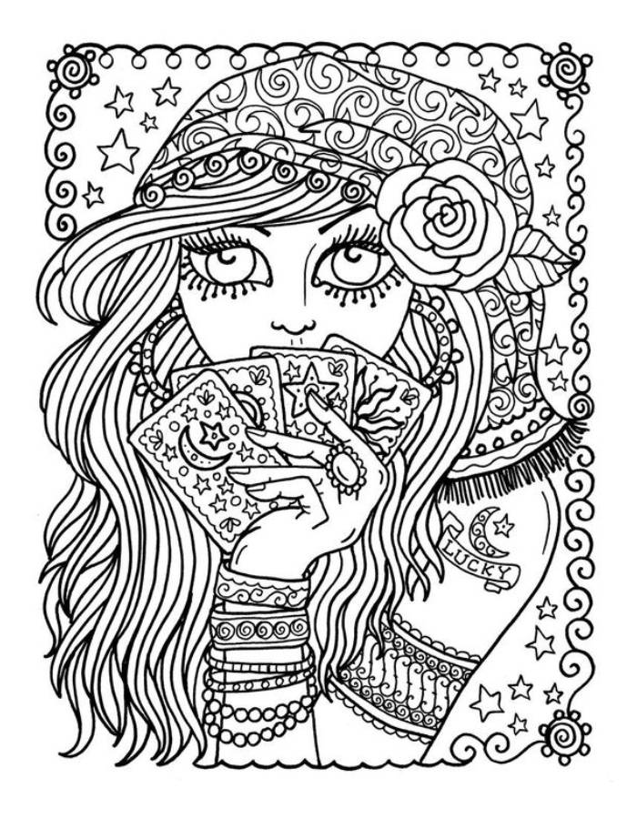 Adult Hippie Coloring Page