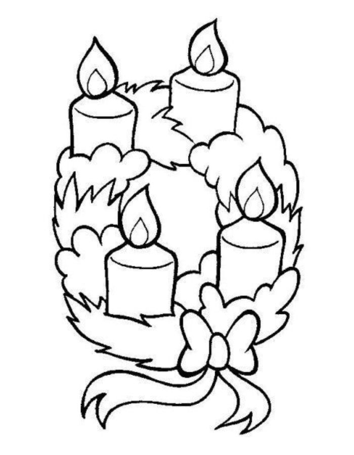 Advent Candle Drawing For Free Coloring Page