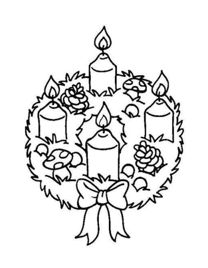 Advent Candle Printable Pdf Coloring Page