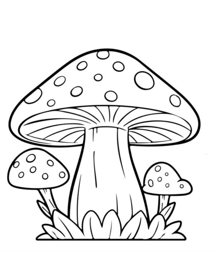 Aesthetic Mushroom Coloring Page