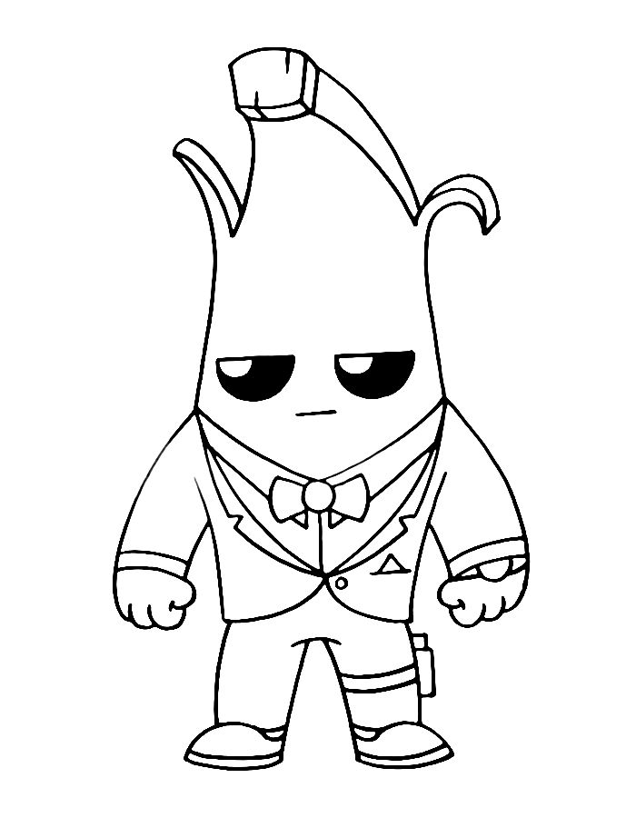 Agent Peely Fortnite Season 2 Battle Pass Coloring Page : Print
