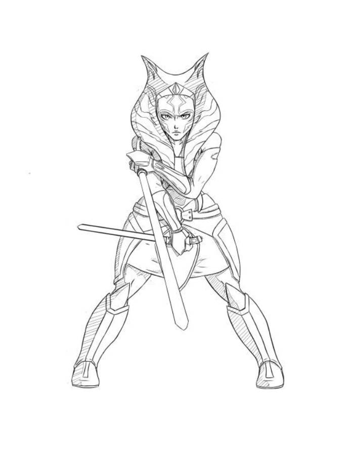 Ahsoka Printable Coloring Page