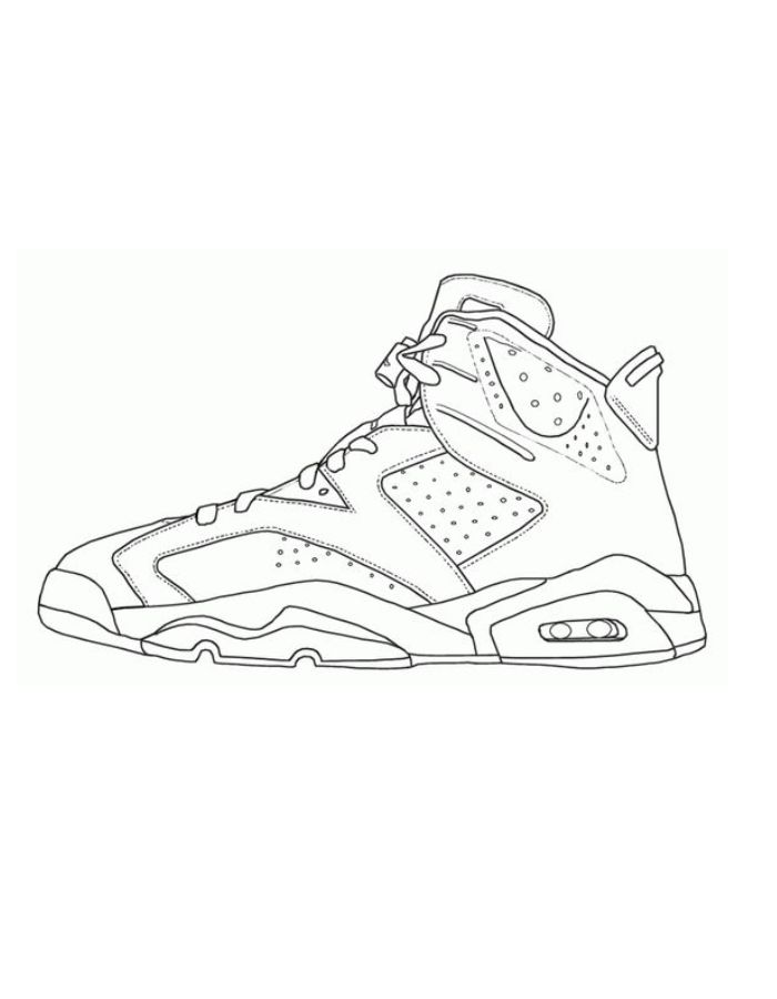 Air Jordan Line Art Coloring Page