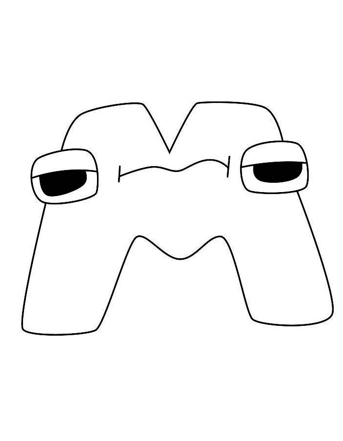 Alphabet Lore M Coloring Page