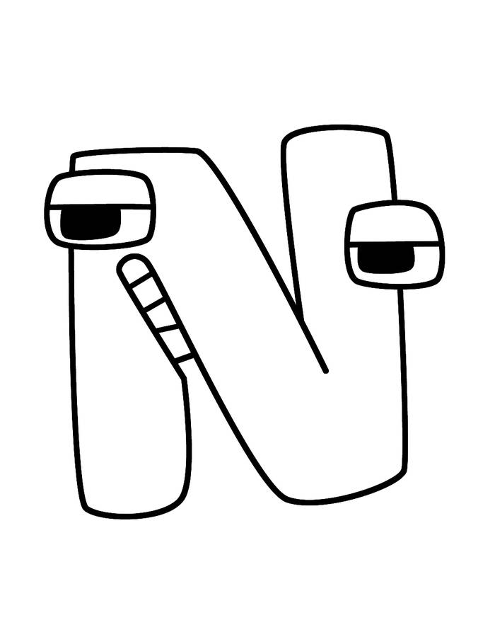 Alphabet Lore N Coloring Page
