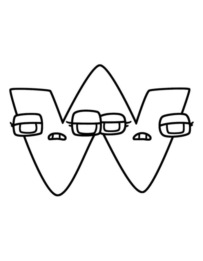 Alphabet Lore W Coloring Page