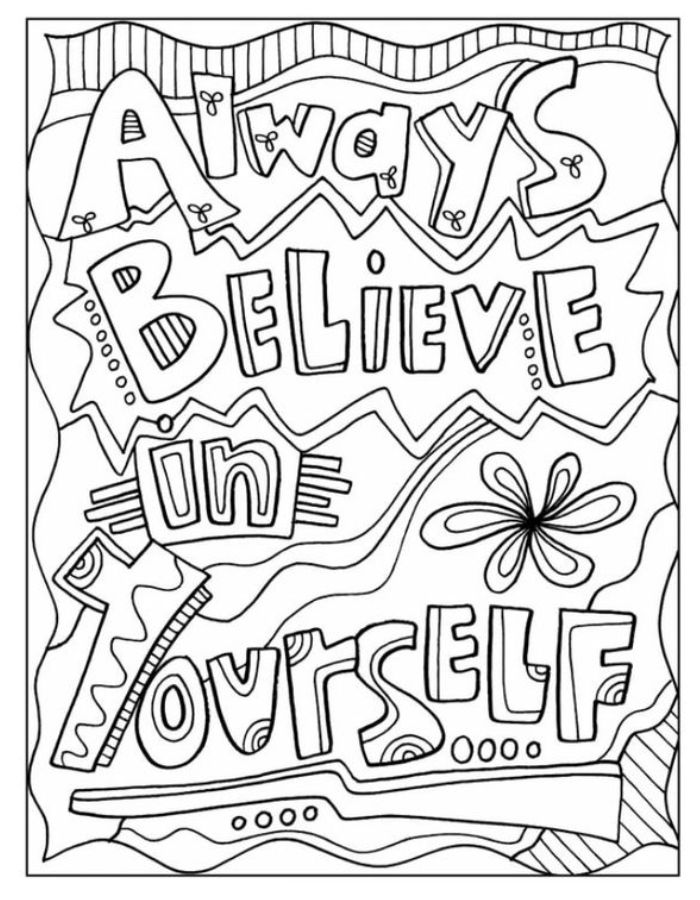 Always Believe In Yourself Coloring Page