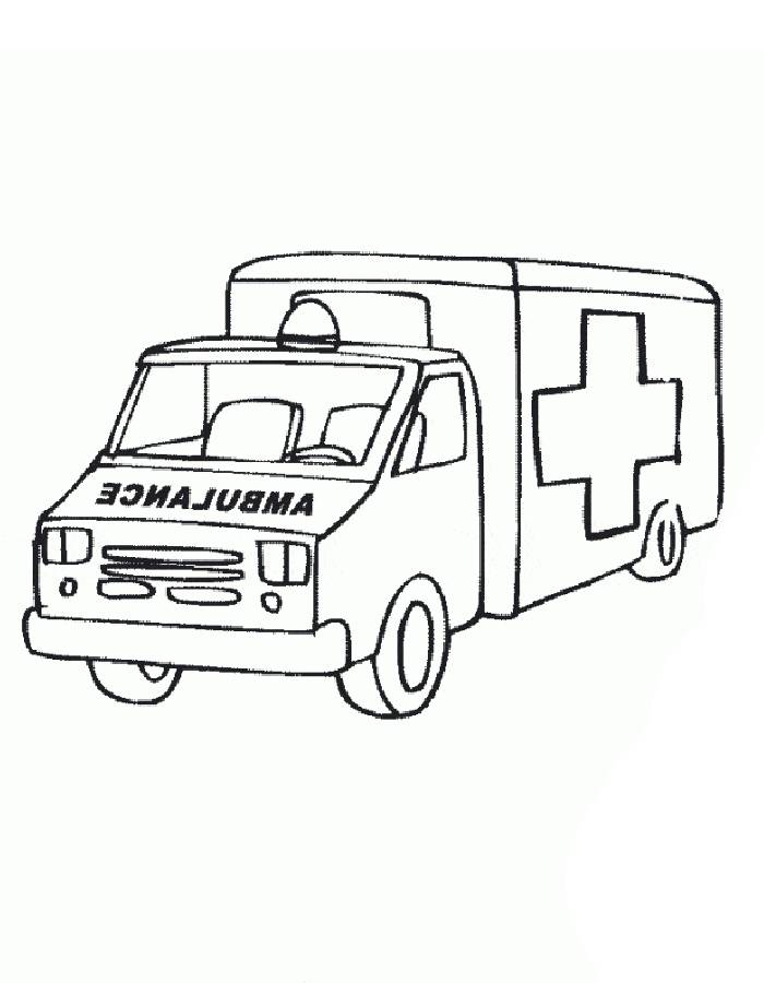 Ambulance van sheet coloring page
