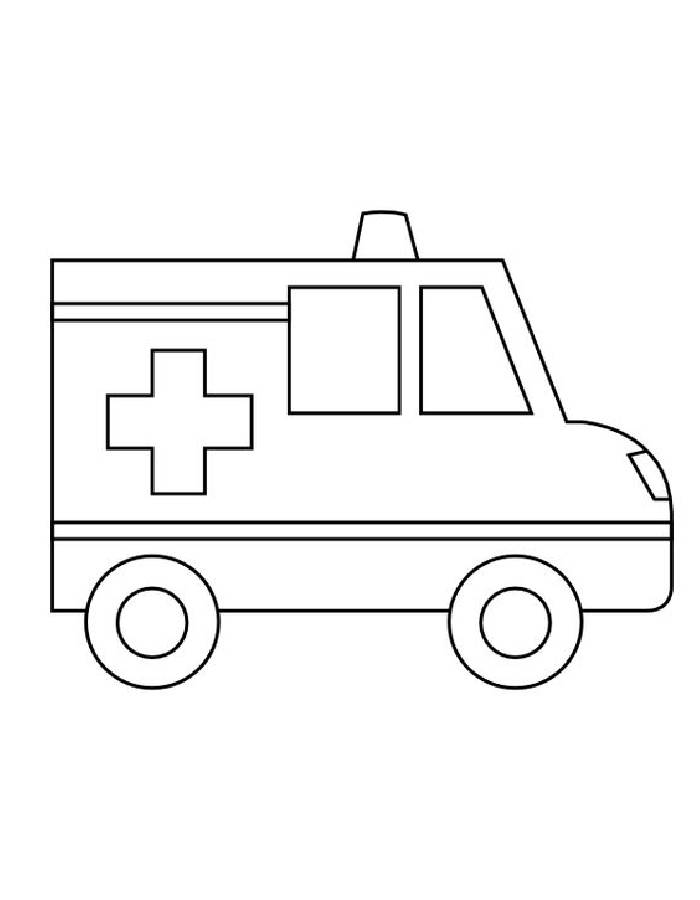 Ambulance Printable Coloring Page