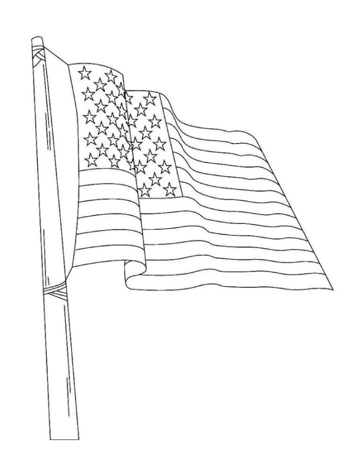 American Flag Picture To Color Coloring Page