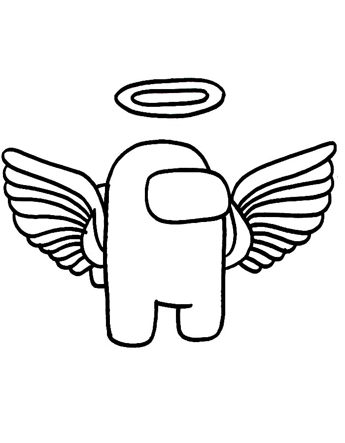 Among Us Angel Coloring Page