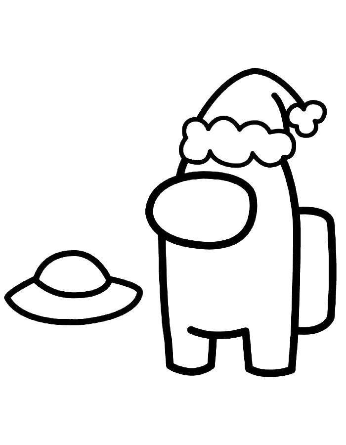 Among Us With Hats Coloring Page