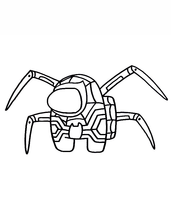 Among Us Spiderman No Way Home Coloring Page