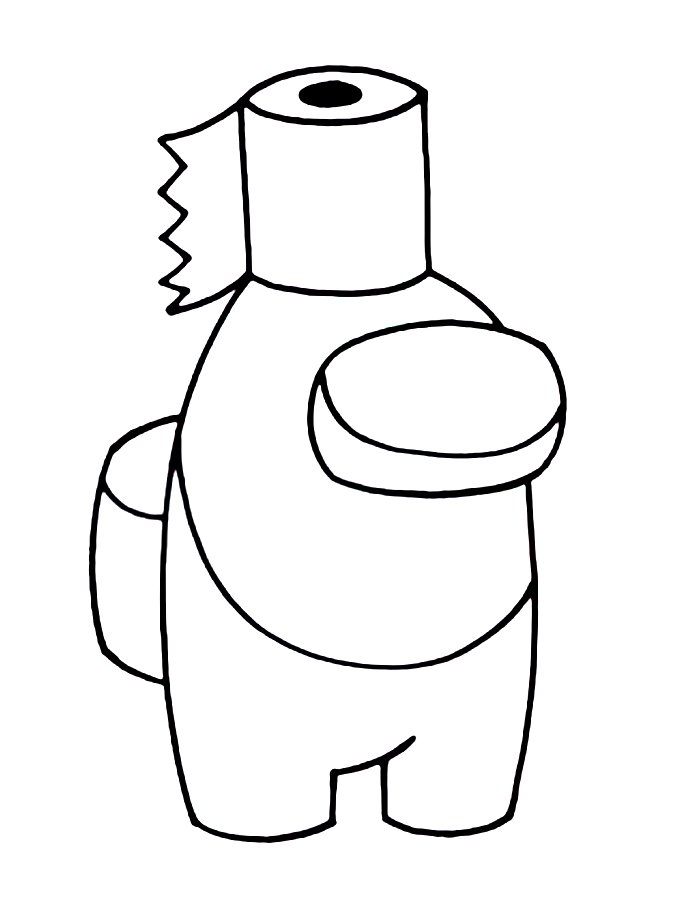 Among Us Toilet Paper Crewmate Coloring Page