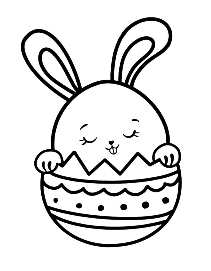 An Easter Sleeping Bunny Coloring Page