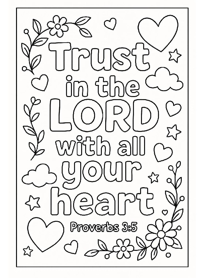 An Inspirational Bible Verse Coloring Page