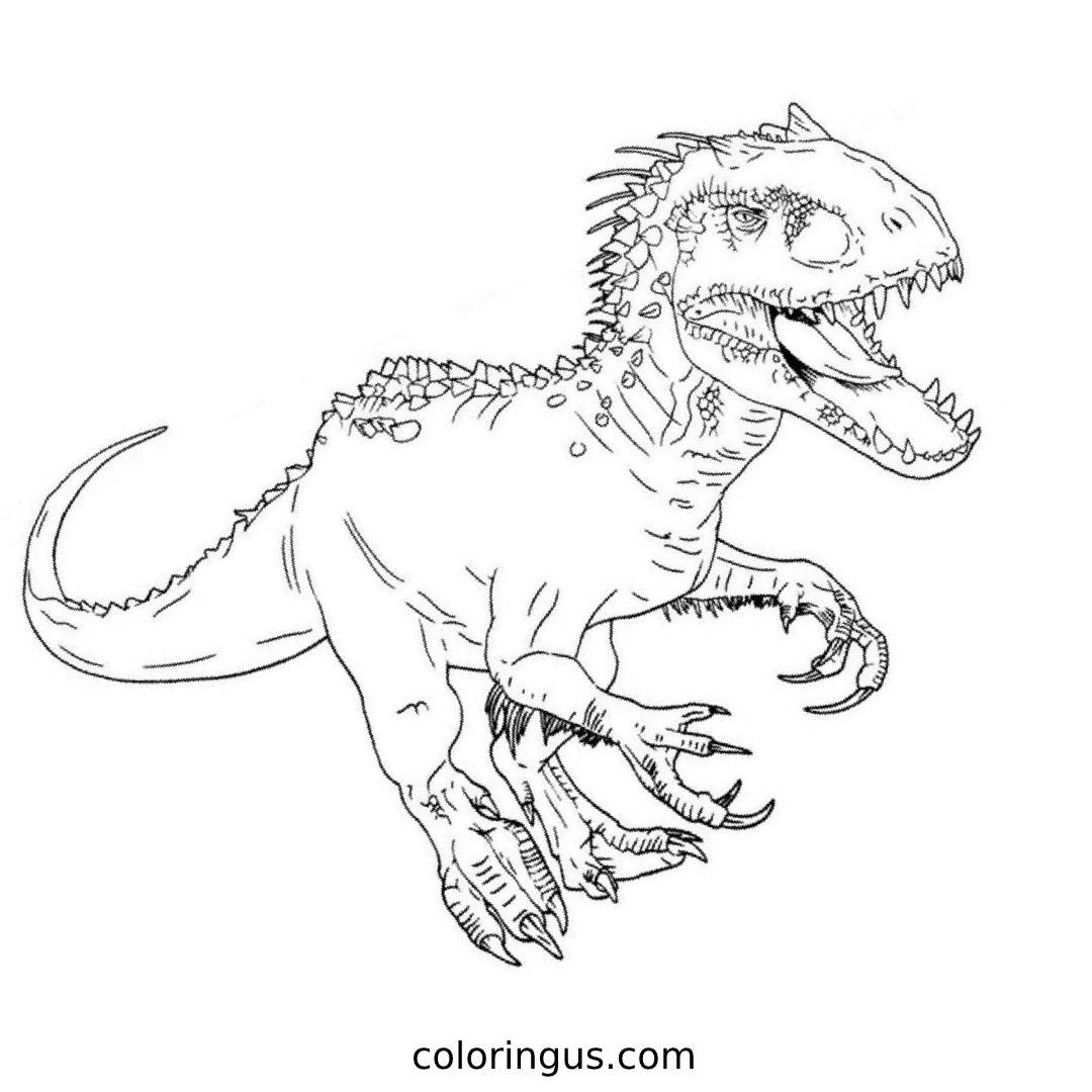 Indoraptor Coloring Pages Free Printable PDF 