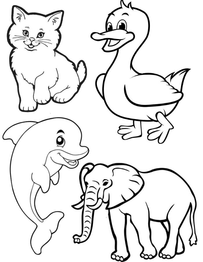 Coloring Animal Pages Print Kids Animals Colouring Printable Color 