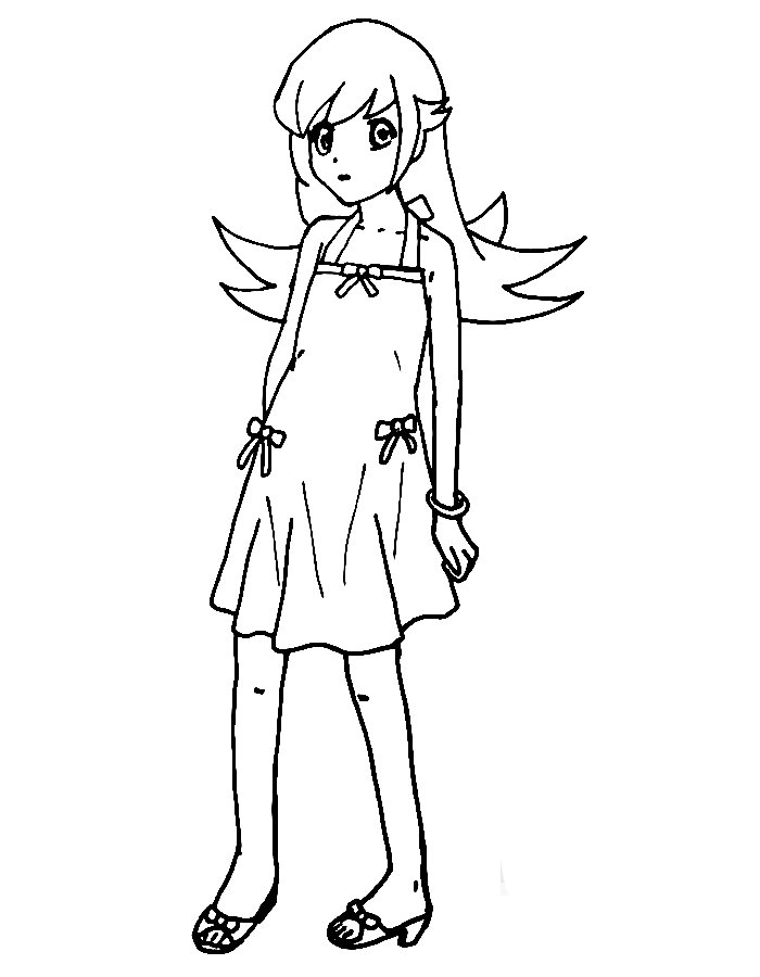 Anime Shinobu Oshino Coloring Page