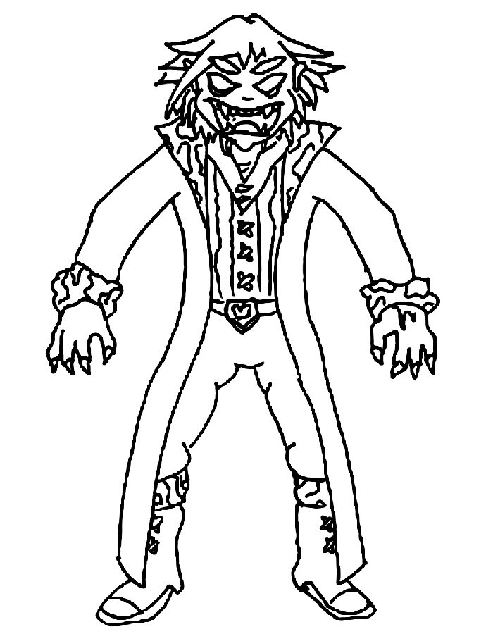 Anime Vampire Coloring Page