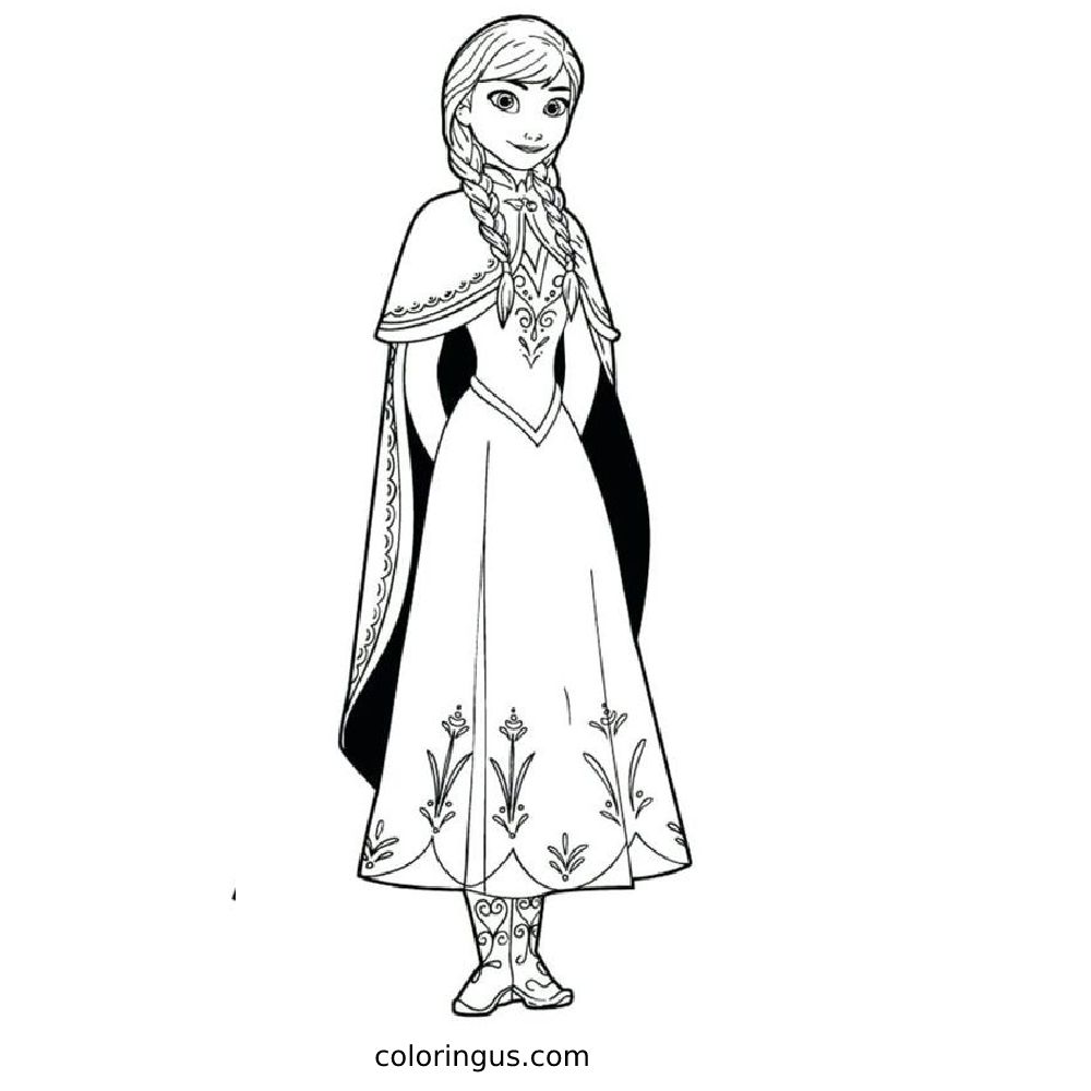 Anna Free To Color For Kids Coloring Page
