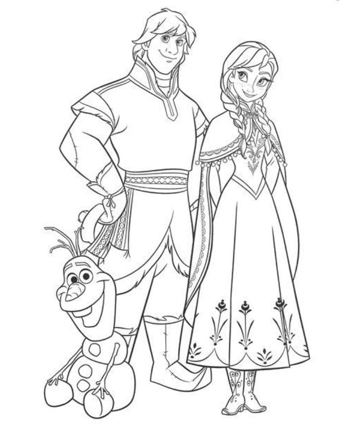 Anna Kristoff Olaf Coloring Page