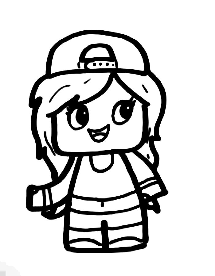 Aphmau Cute Easy Chibi Coloring Page